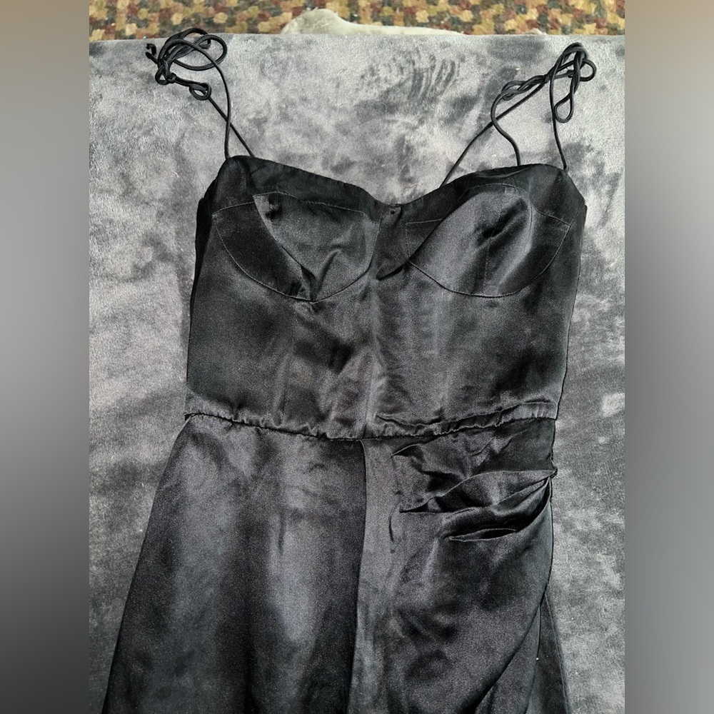 Reformation Marguerite Silk Dress in Black Size 2 - Picture 10 of 15